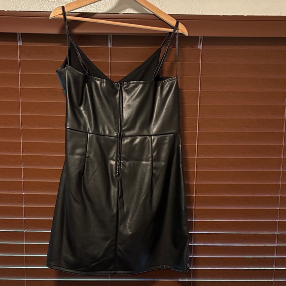 Miami Black Faux Leather Mini Dress - Picture 2 of 2